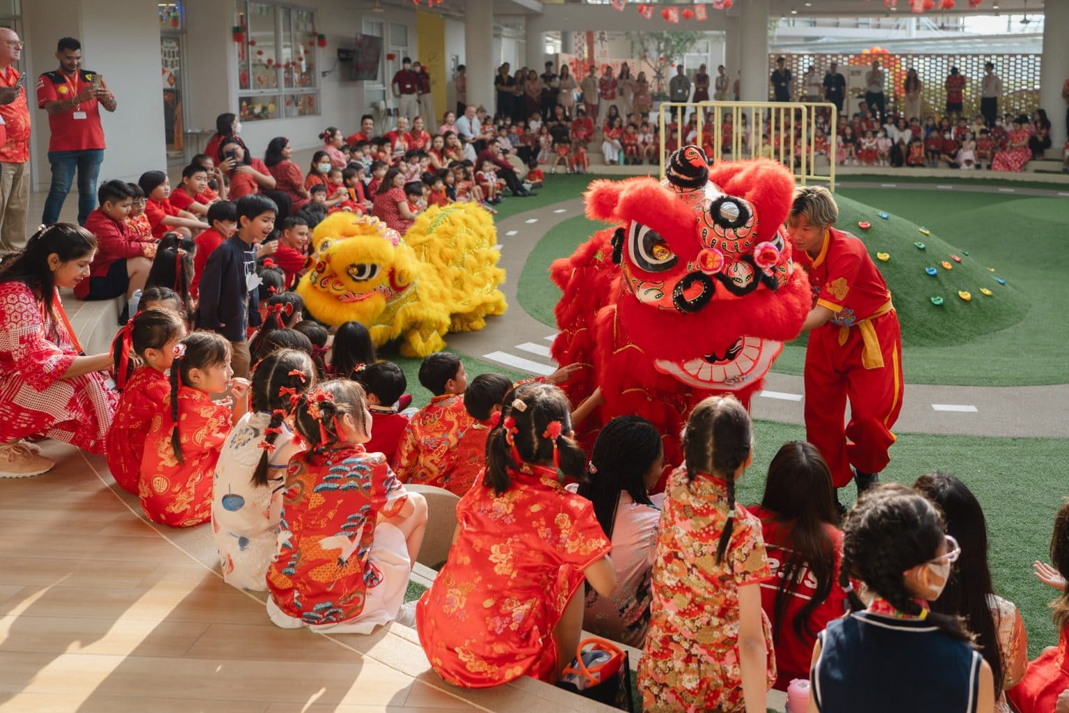 The lion dance at the Lunar New Year celebration