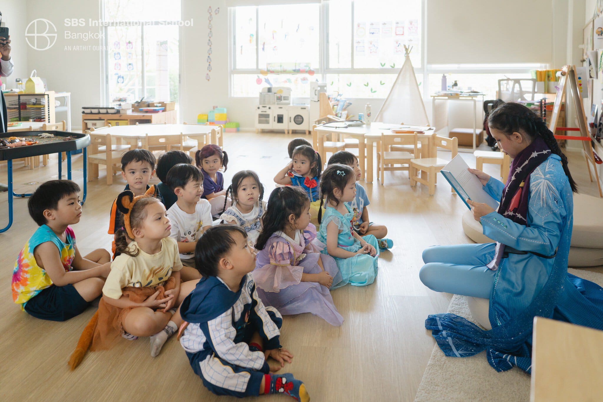 Children enjoying storytelling during Book Week at SBS International School Bangkok.