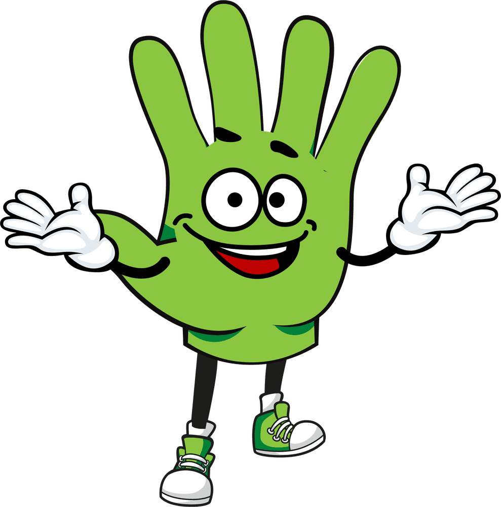 The Hands character, a smiling pair of hands